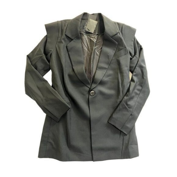 Quanti Tailored Blazer in Black Wool